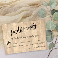 Pale Rustic Wood Casual Handwriting Wedding