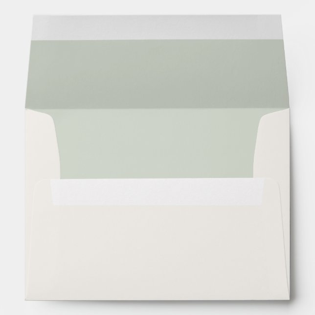Pale Sage Green & Warm Ivory Wedding Envelope  (Back (Bottom))