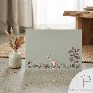 Pale Sage Woodland Hedgehog Mother to Be Envelope