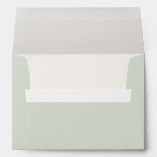 Pale Sge Green & Warm Ivory Wedding Envelope