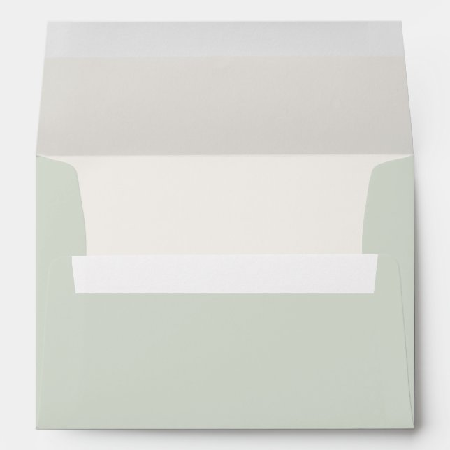 Pale Sge Green & Warm Ivory Wedding Envelope  (Back (Bottom))