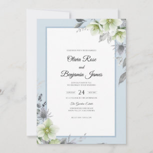Pale Sky Anemone Wedding Invitation