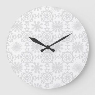 Pale Snowfill Large Clock