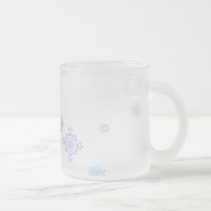 Pale Snowflakes Frosted Glass Coffee Mug