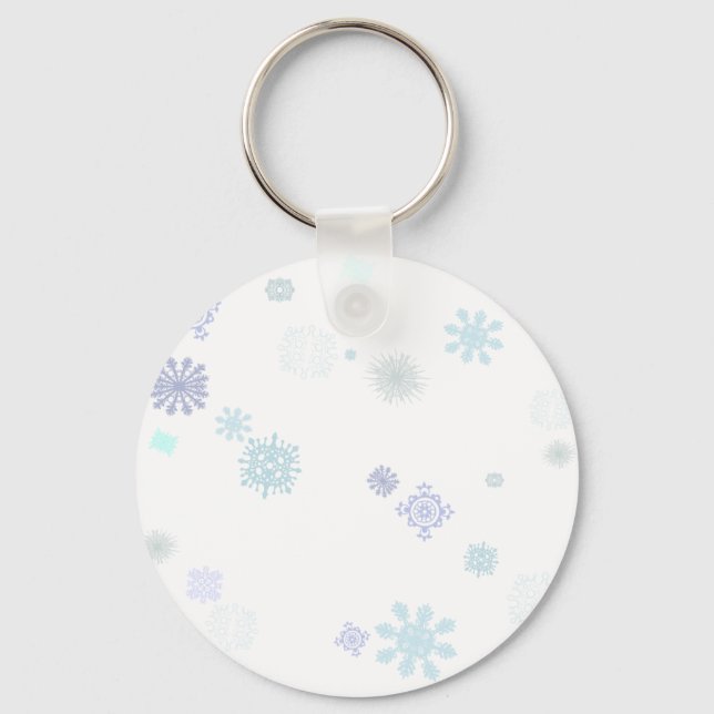 Pale Snowflakes Key Ring (Front)