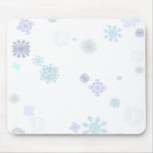 Pale Snowflakes Mouse Mat