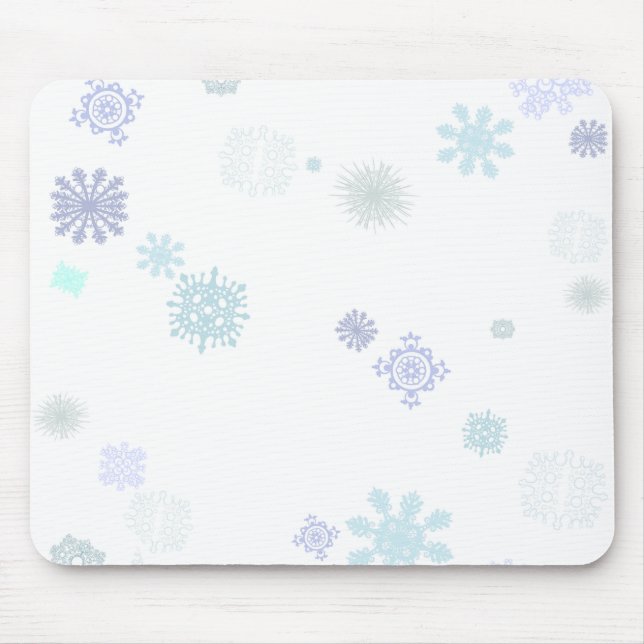 Pale Snowflakes Mouse Mat (Front)