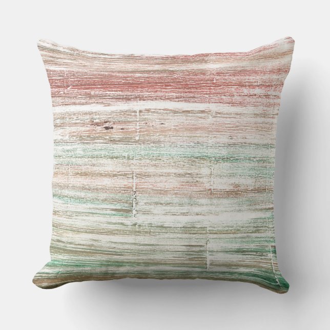 Pale striped watercolor art cushion (Front)