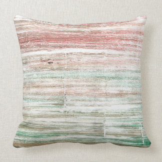 Pale striped watercolor art cushion