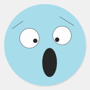 Pale Surprised Shocked Silly Face Stickers