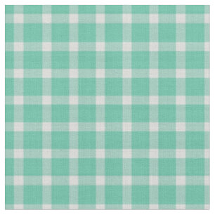 Pale Teal Checkered Plaid Fabric