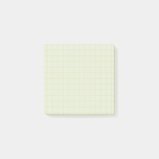 Pale Teal Chequered Pattern Soft Grid Design Post-it Notes (Front)