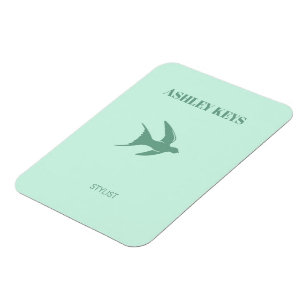 Pale teal elegant bird  magnet