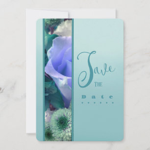 Pale Teal Rose Birthday Party Invitation