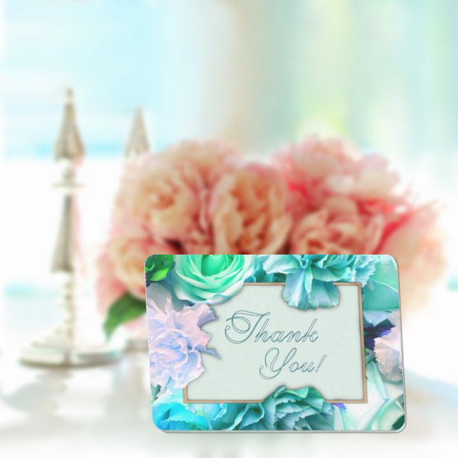 Pale Teal Rose Thank You Card (Creator Uploaded)