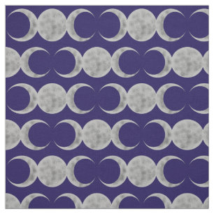 Pale Triple Moon Choose Your Own Background Colour Fabric