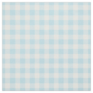 Pale Turquoise Gingham Check Fabric