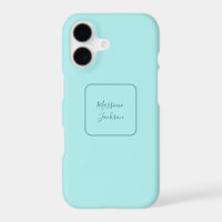 Pale Turquoise Minimalist Add Name Personalised