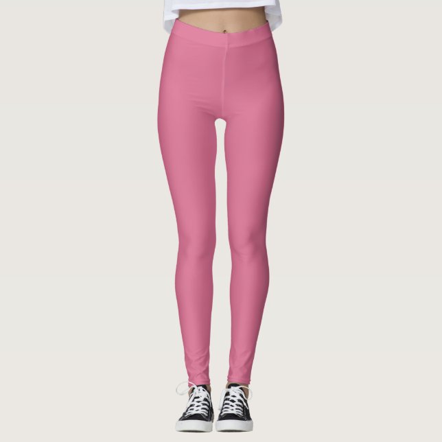 Pale Violet Red Solid Colour Leggings (Front)