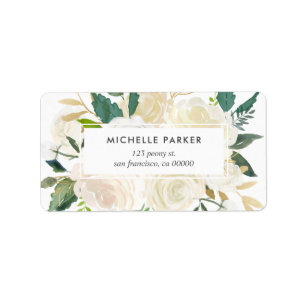 Pale Watercolor Floral Return Address Label
