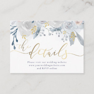 Pale watercolor flowers Wedding Website Enclosure Card