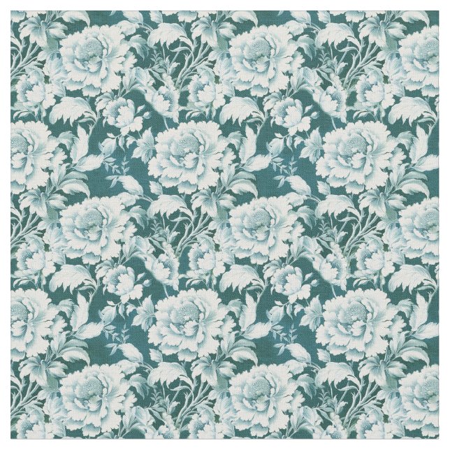 Pale white/green repeat rose pattern  fabric (Close Up)