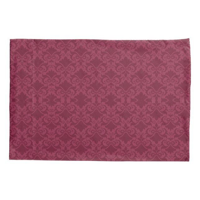 Pale Wine Damask Bows Reversible Pillowcase (Back)
