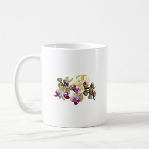 Pale Yellow and Magenta Phalaenopsis Orchids Coffee Mug