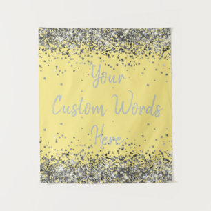 Pale Yellow and Silver Birthday Party Photo Booth Tapestry