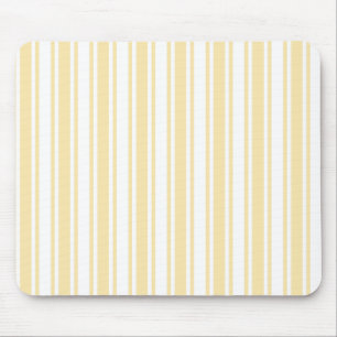 Pale yellow and white candy stripes mouse mat