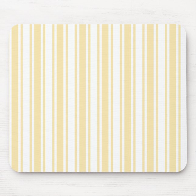 Pale yellow and white candy stripes mouse mat (Front)