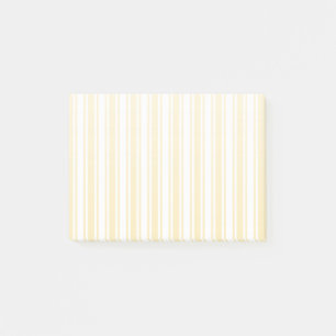 Pale yellow and white candy stripes post-it notes