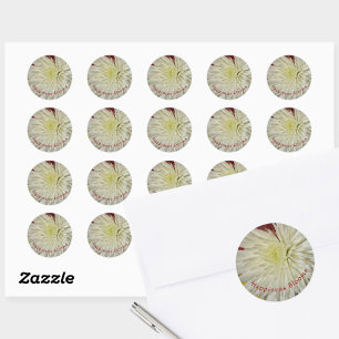 Pale Yellow and White Chrysanthemum Blossom Classic Round Sticker