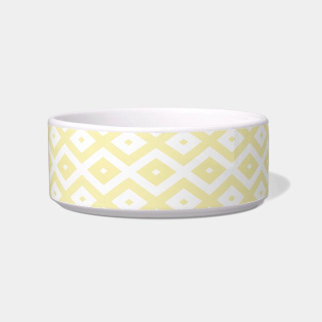 Pale yellow and white diamond pattern bowl (Front)