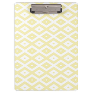 Pale yellow and white diamond pattern clipboard