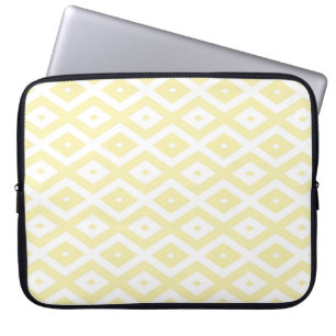 Pale yellow and white diamond pattern laptop sleeve