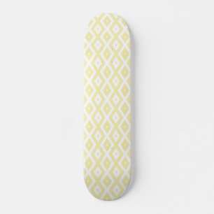 Pale yellow and white diamond pattern skateboard