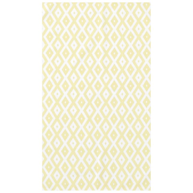 Pale yellow and white diamond pattern tablecloth (Front)