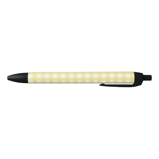 Pale yellow and white gingham black ink pen (Bottom)