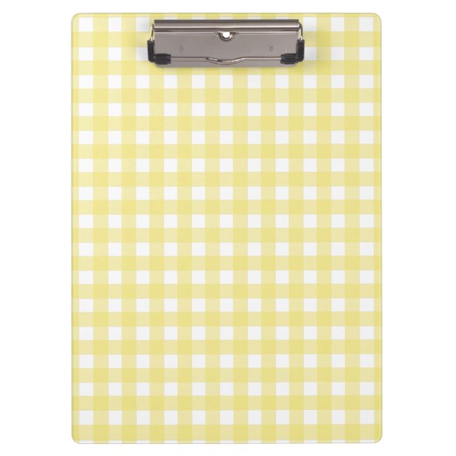 Pale yellow and white gingham clipboard (Front)