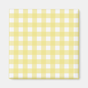 Pale yellow and white gingham magnet