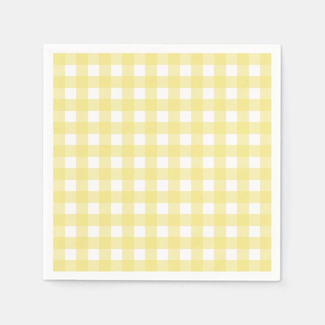 Pale yellow and white gingham napkin (Front)
