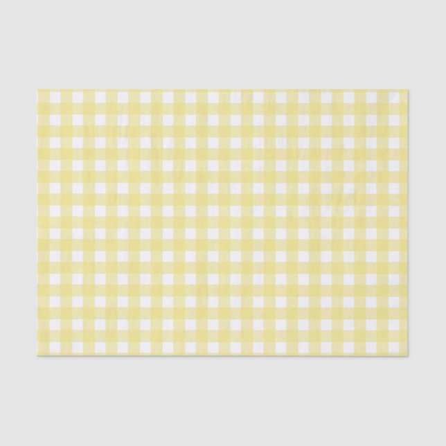 Pale yellow and white gingham tissue paper (Front)