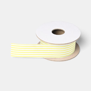 Pale Yellow and White Stripes Ribbon Satin Ribbon