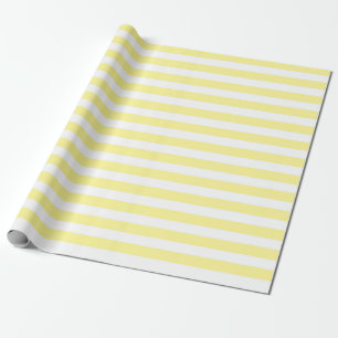 Pale Yellow and White Stripes Wrapping Paper