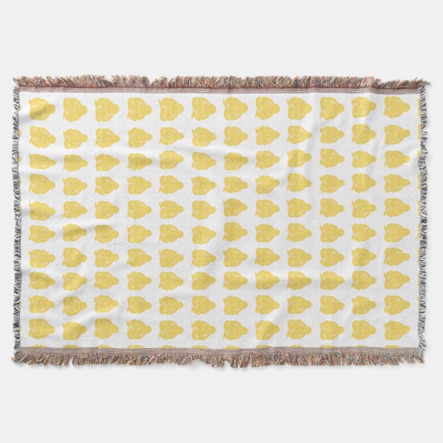 Pale Yellow Asian Moods Buddah Boys Throw Blanket (Front)