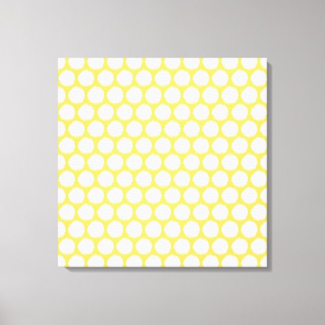 Pale Yellow Asian Moods Ikat Dots Canvas Print (Front)