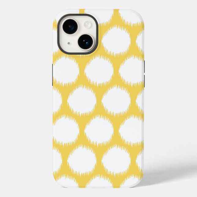 Pale Yellow Asian Moods Ikat Dots Case-Mate iPhone Case (Back)