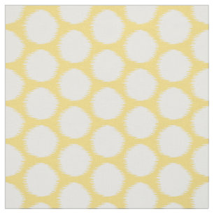 Pale Yellow Asian Moods Ikat Dots Fabric