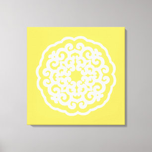 Pale Yellow Asian Moods Mandalla Canvas Print